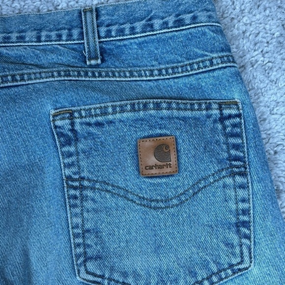 Carhartt Pants Mens 38 x 32 Relaxed Fit Light Wash Style B17 STW Cotton Utility - Picture 3 of 5